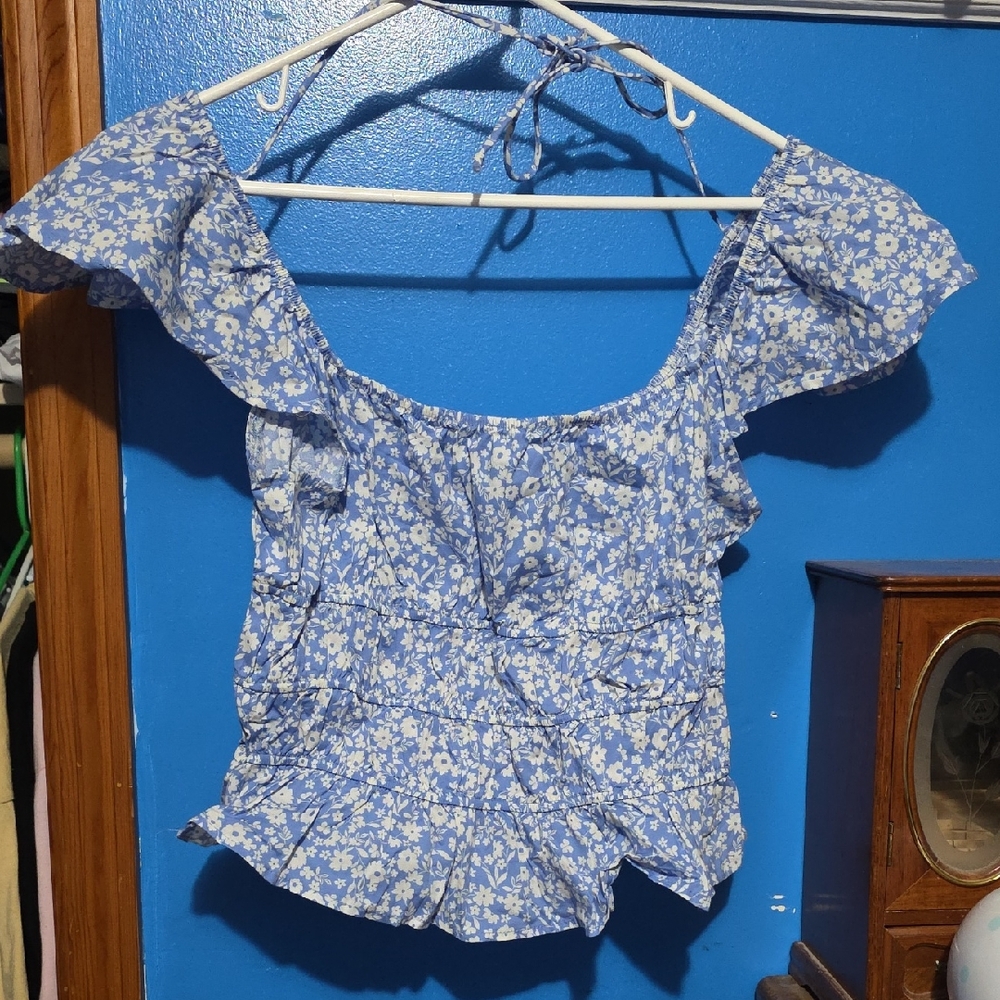 Altar'd State Blue Floral Blouse